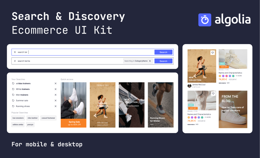 Ecommerce Search and Discovery UI Kit Promotional Image