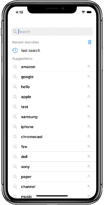 Query suggestions recent searches