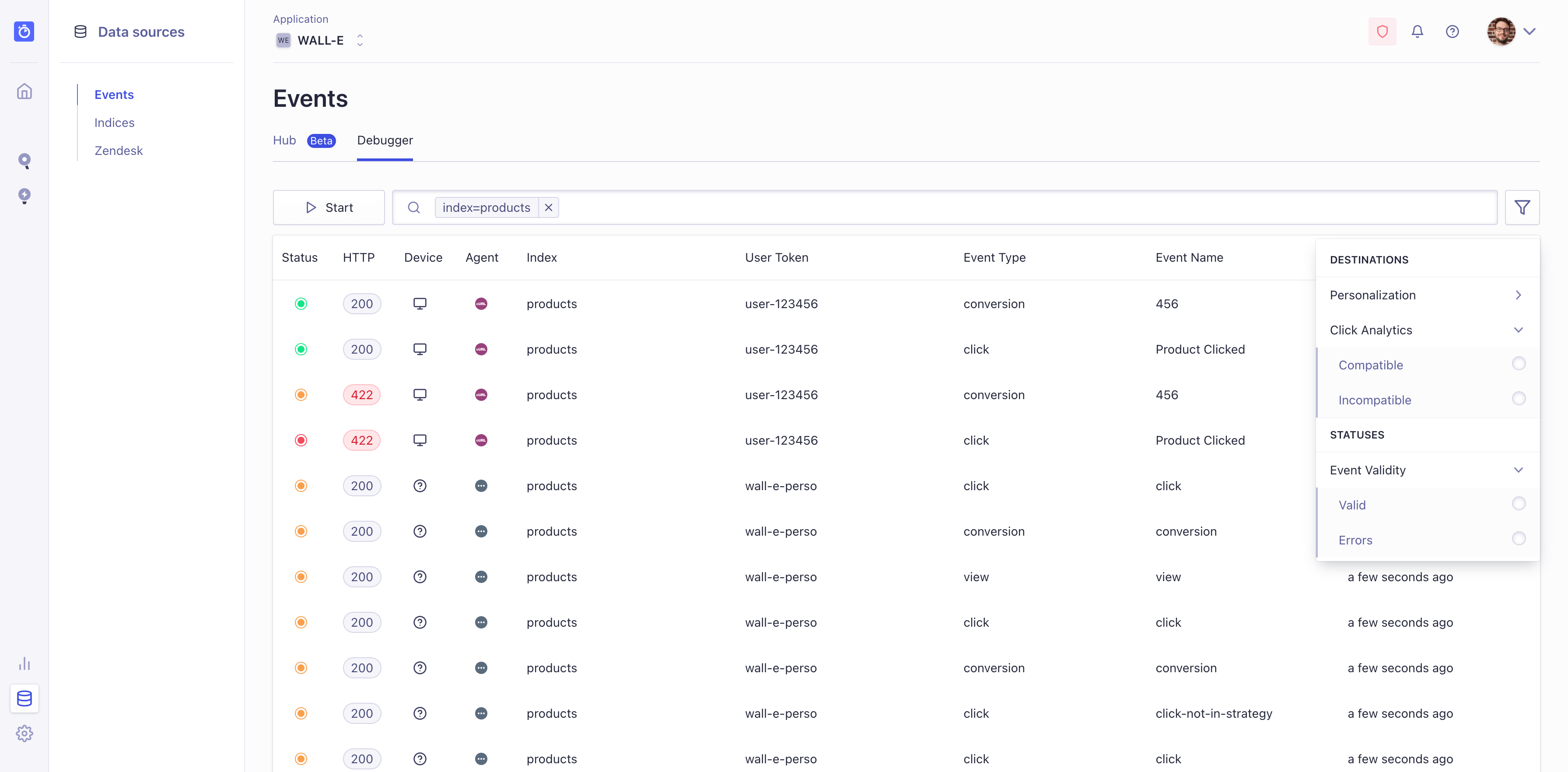 Insights API Logs screenshot